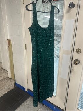 Club L London Emerald Green Sequin Maxi Dress